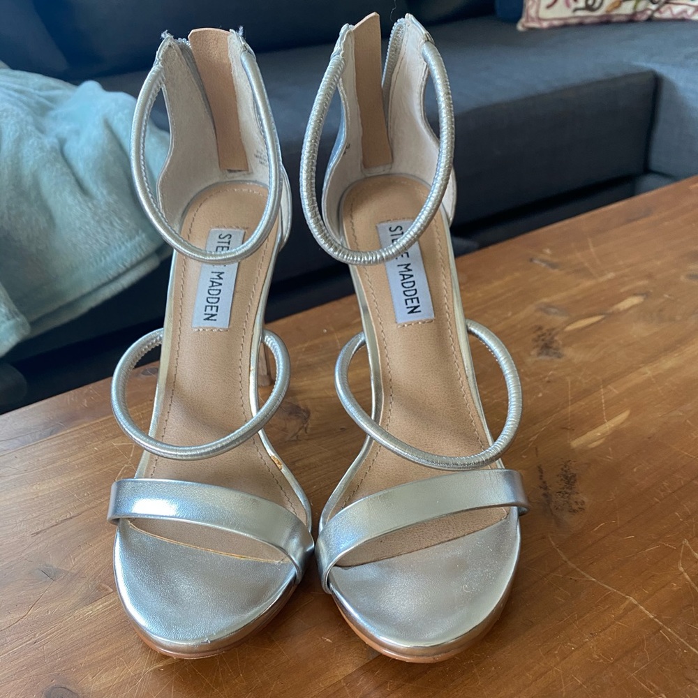 Steve Madden Silver Heeled Sandal